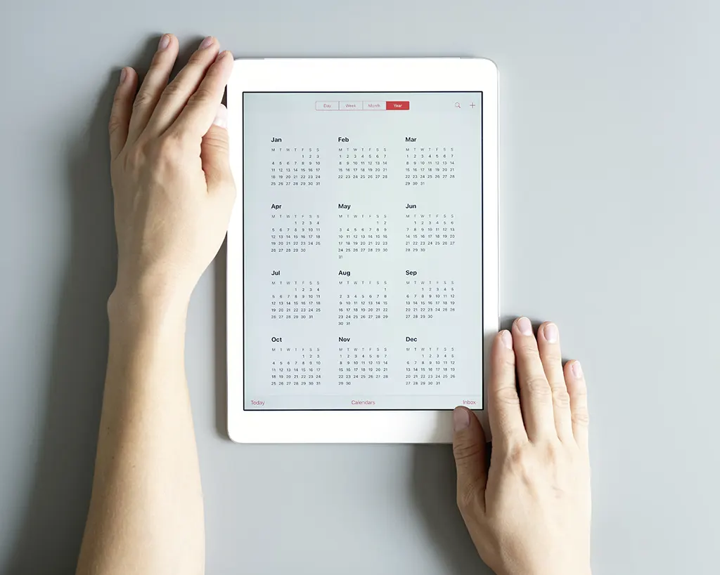 Terminkalender auf Tablet